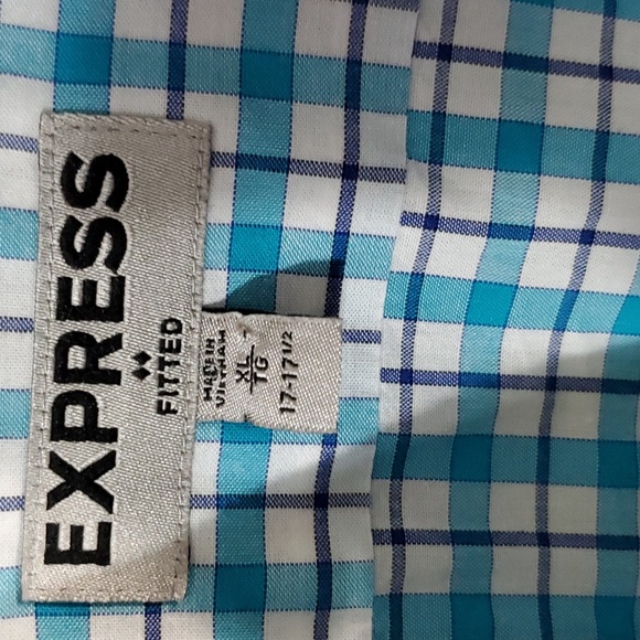 EXPRESS MENS LONG SLEEVES DRESS SHIRT SIZE XL  17-171/2 - Picture 3 of 4